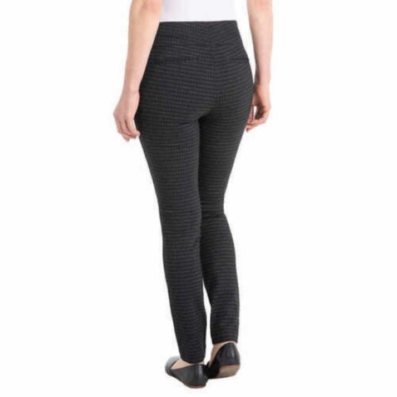 Dalia women's Ponte Pull On Tummy Control Panel Pants Black/ Off-White. Size XS - Picture 2 of 10
